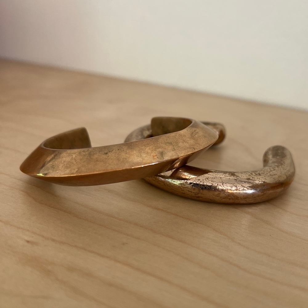 Brass (Gold) Cuff Bangle Bracelets. - image 5